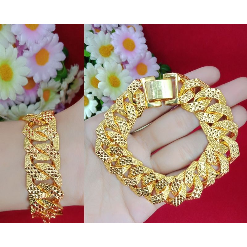 Gelang emas muda kadar 35% gelang rantai perhiasan emas muda kadar rendah