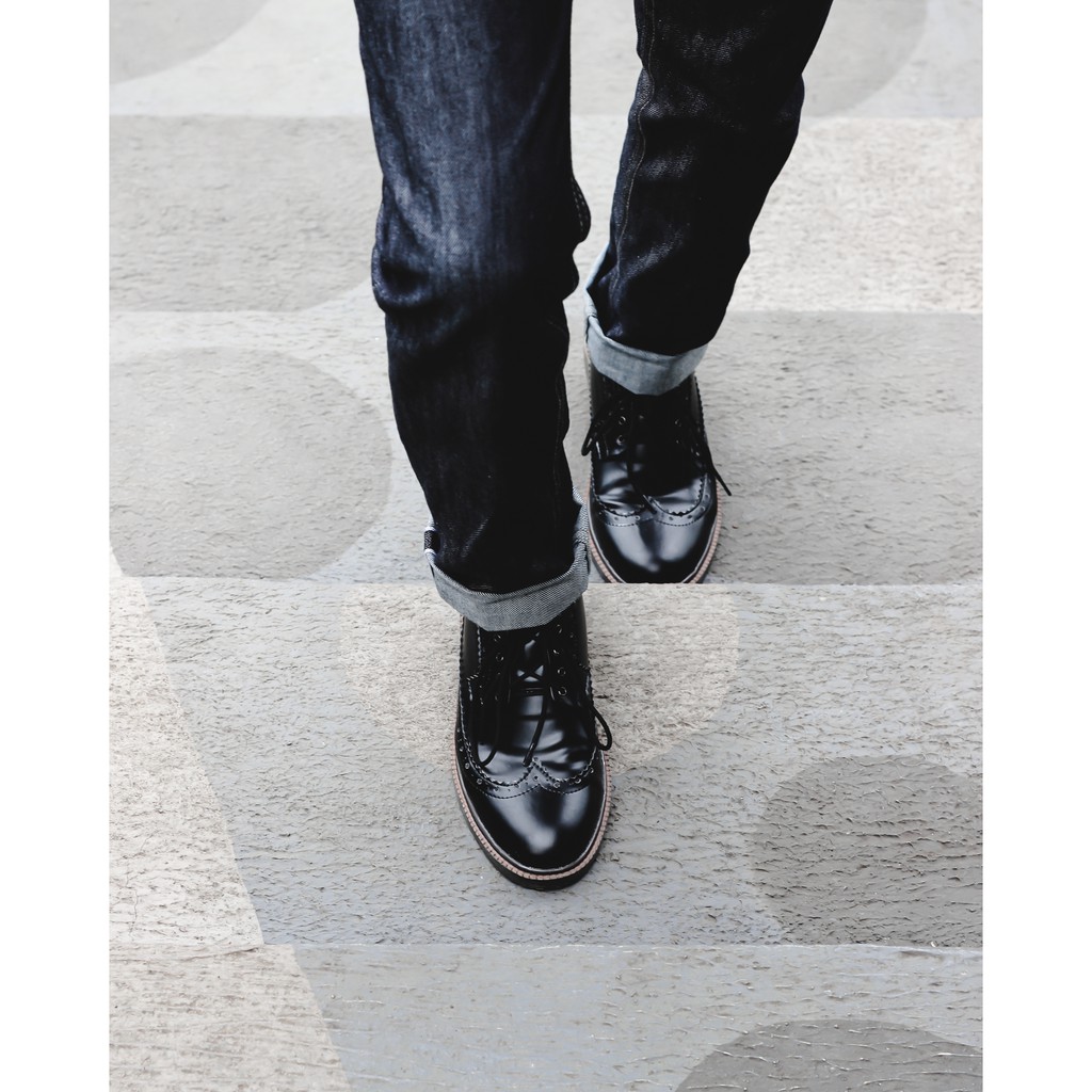 sepatu formal longwing black volkerfootwear - smokker black