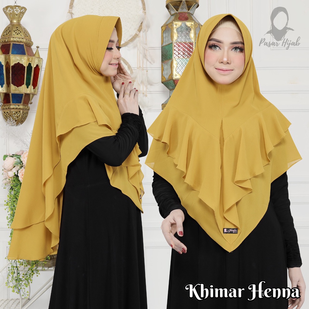 Khimar Henna Ceruty Babydoll Original By Nayla Hijab Kerudung Ceruty Jumbo Pasar Hija'b