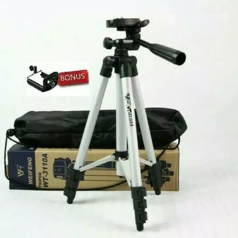 BOS - Tripod 3110 1M | Tripod Handphone / Kamera T3110A 1 meter / 100cm free Holder U