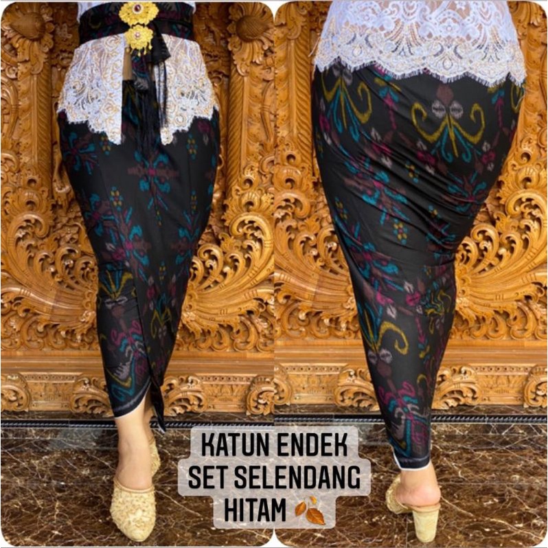 kamen katun endek set slendang