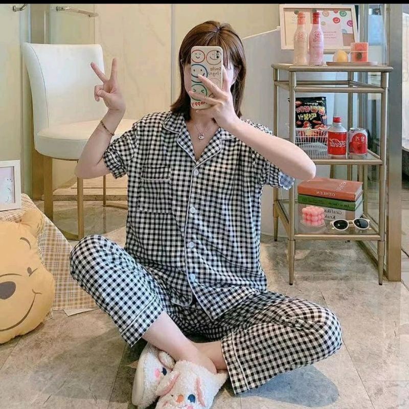 Baju Tidur Wanita / Piyama Wanita Tie Dye Set Motif Kekinian-5