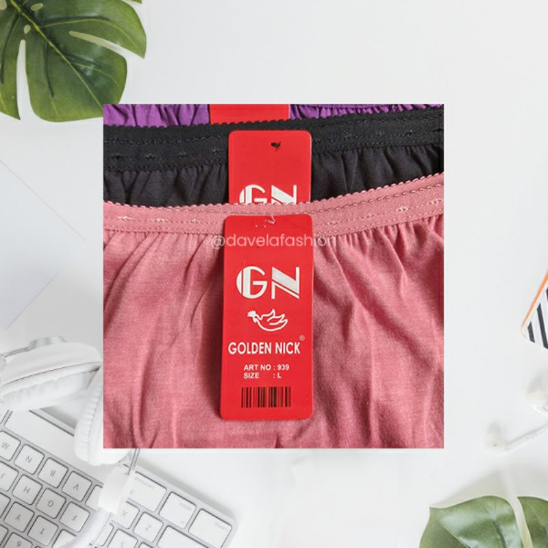 Grosir 12 PCS CD Celana Dalam Wanita Golden Nick 939 Warna Gelap &amp; 937 Terang
