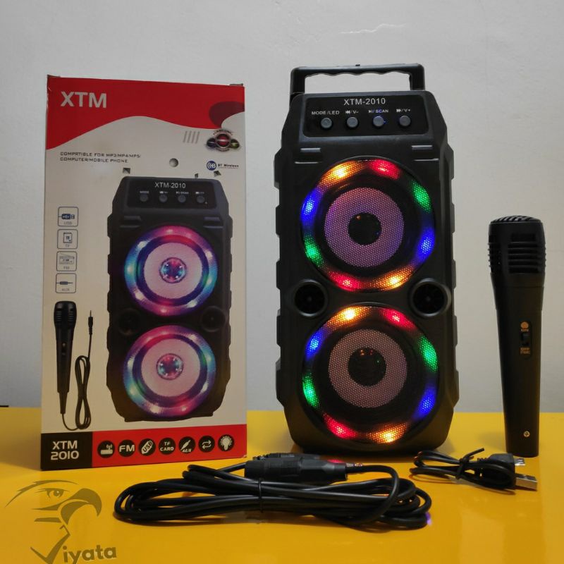 speaker mic karaoke xtm 2010 lampu musik speaker bluetooth karaoke