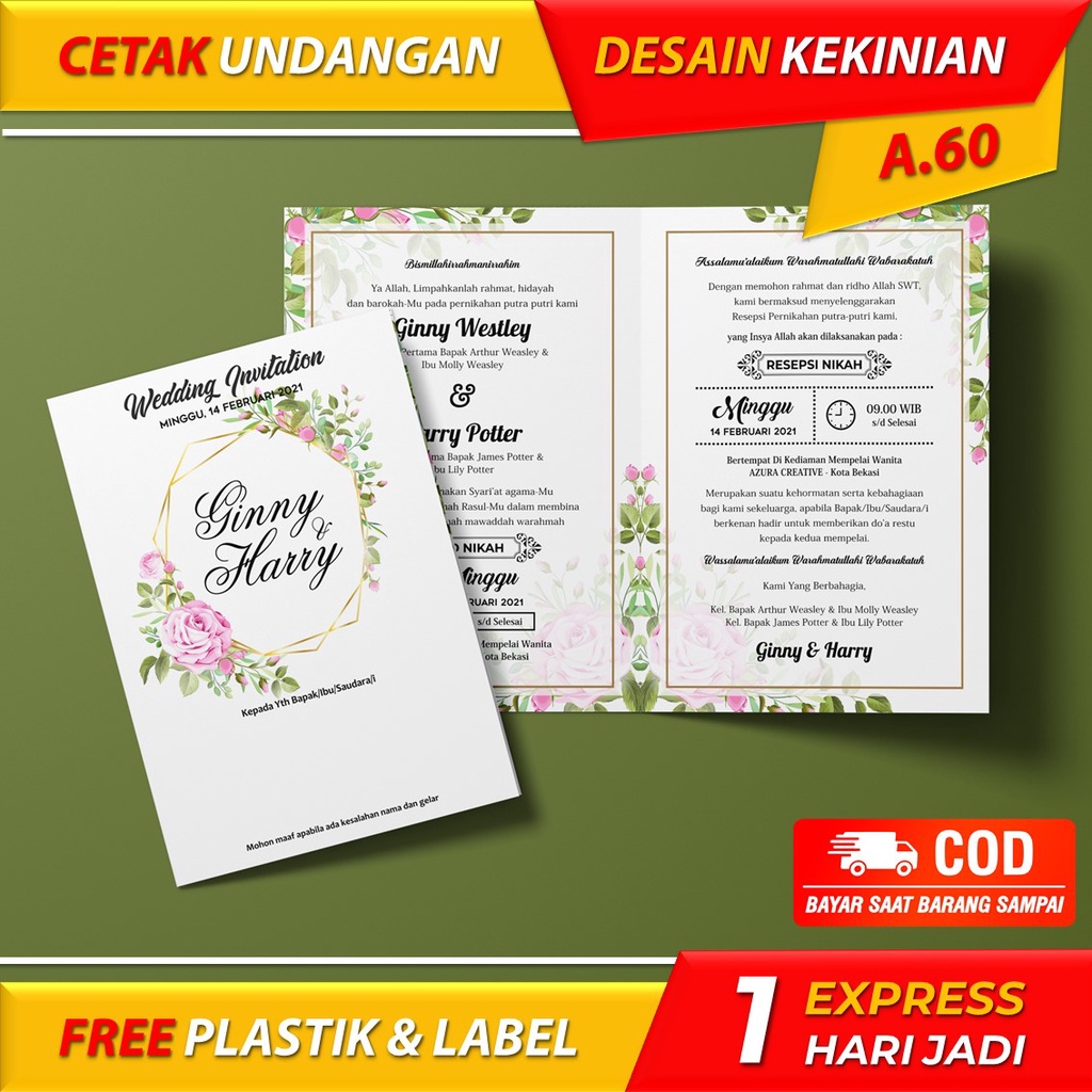 Jual CETAK KARTU UNDANGAN PERNIKAHAN MURAH - NIKAH KHITANAN CUSTOM ...