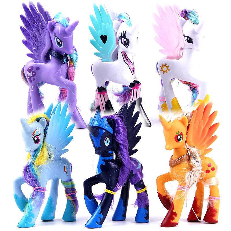 Boneka My Little Pony Luna Princess Warna Pelangi Ukuran 14cm Untuk Hadiah