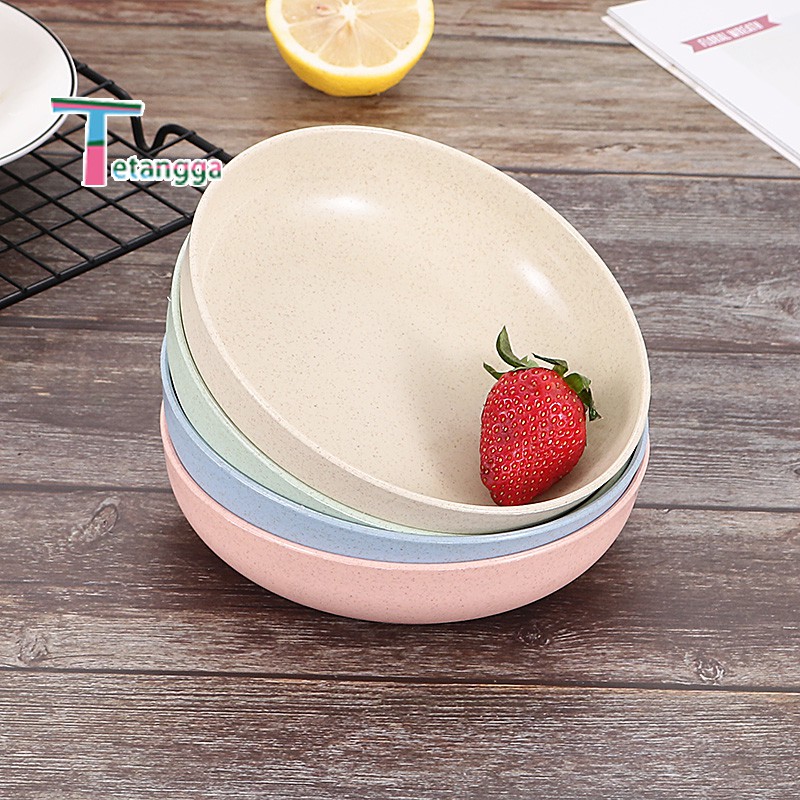 4 IN 1 Piring Wheat Straw Plate 1 Set Isi 4 Pcs Warna Warni  Simple Dinner High Quality Wheat Plate