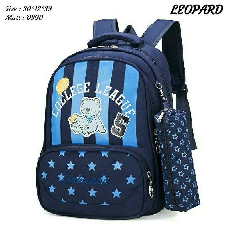 &quot;aurabagss&quot; - Beli 1 Dapat 2 Tas Anak Set 2 in 1 Tas Ransel Sekolah Anak SD SMP Motif &quot;BEAR&quot; #FREE DOMPET PENCIL# Backpack Fashion Anak Unisex Ala aurabagss Murah....