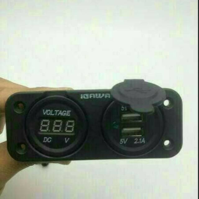 casan hp double usb + volt meter Nmax Aerox Vario Vixion / charger hp motor