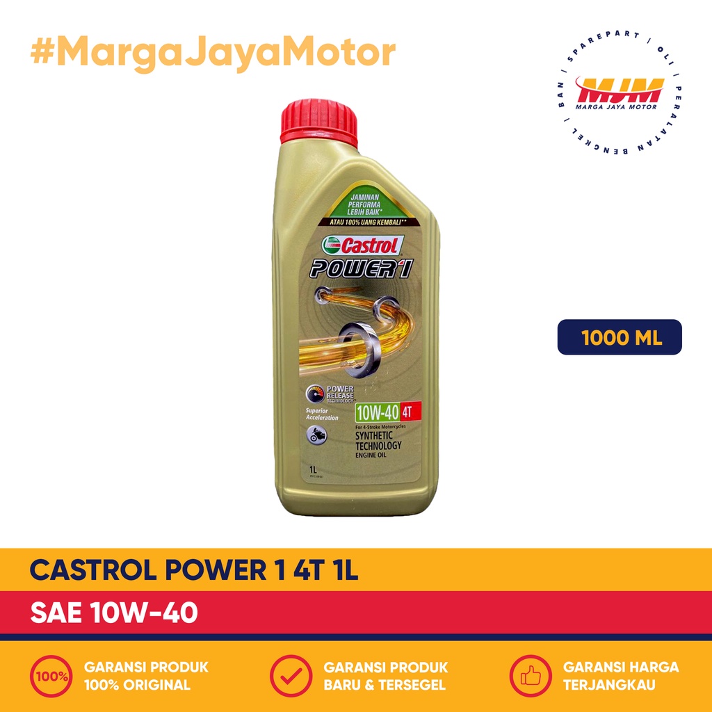 Castrol Power 1 4T 10W/40 1000ml Castrol Oil 1L