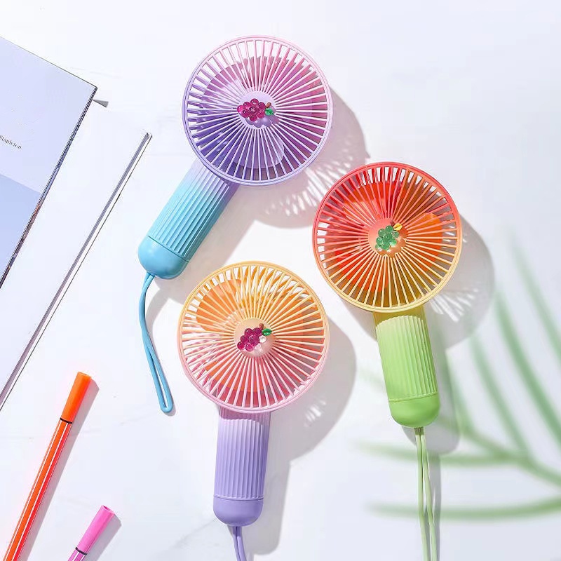 Kipas Angin Genggam Mini Portable 3th Gen Bentuk Anggur Lucu Dengan Port Charger USB Mini Fan