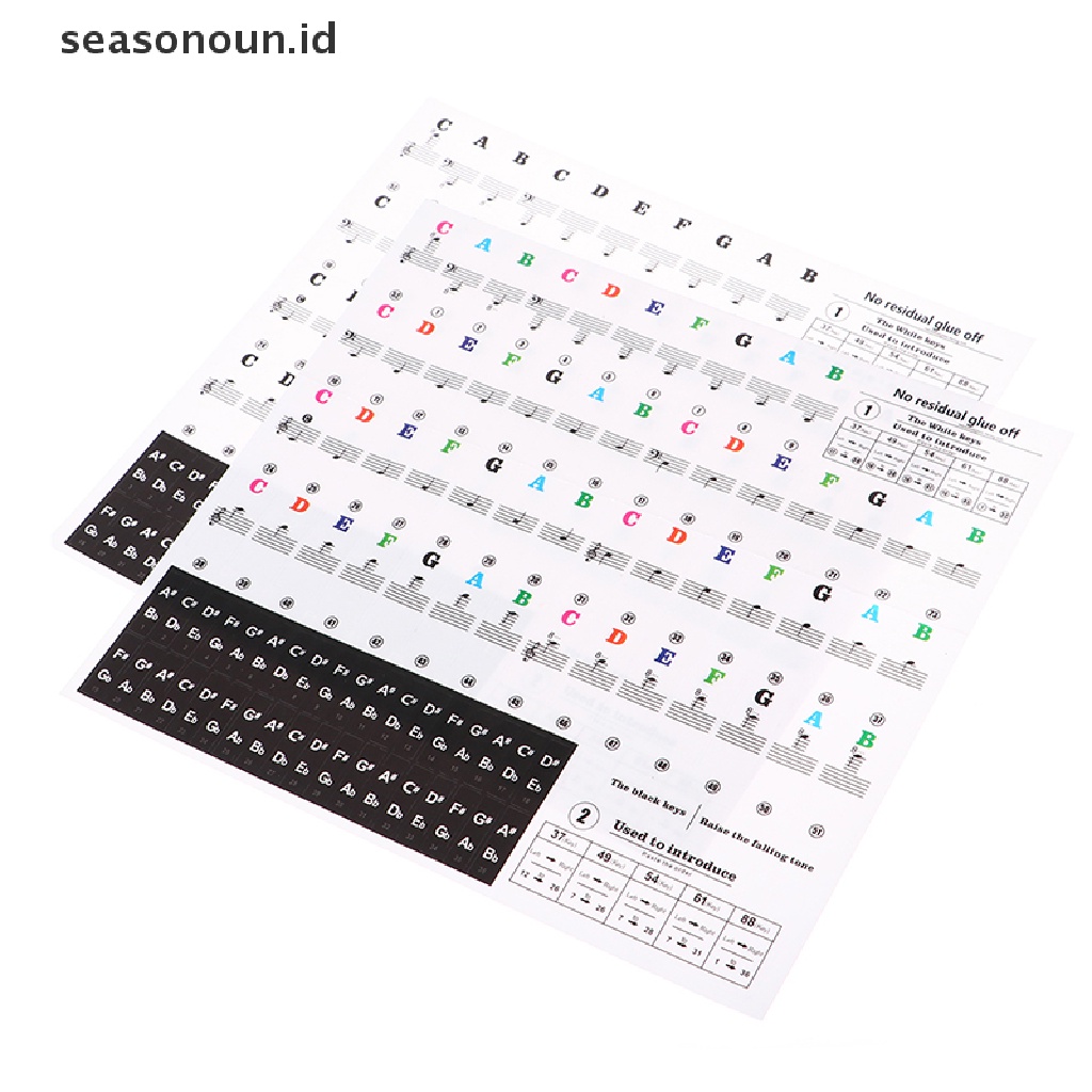 Stiker 54 / 61 Kunci Keyboard Piano Elektronik Transparan