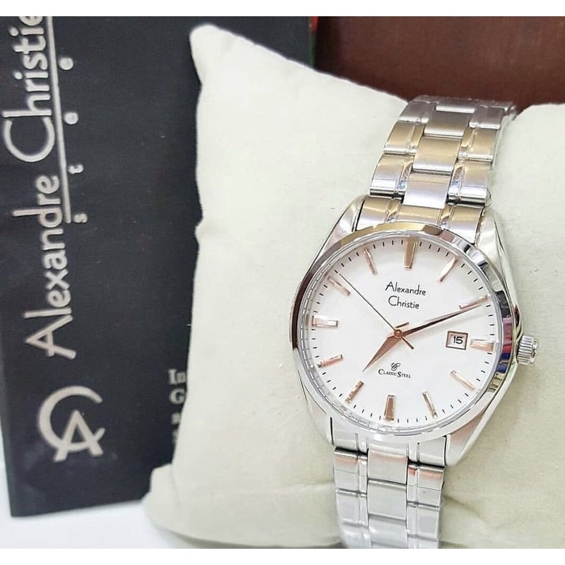Alexandre Christie AC8515 Original Jam Tangan Wanita Full Silver