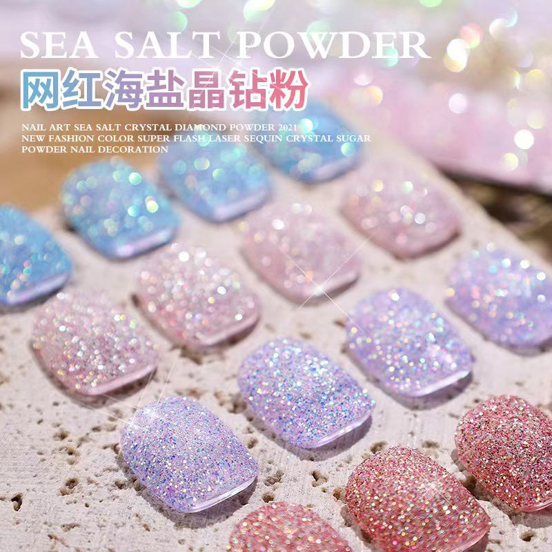 6SET SEA SALT SUGAR POWDER NAILART / BUBUK PEARL SEASALT HIASAN NAIL ART JAPAN NAILS