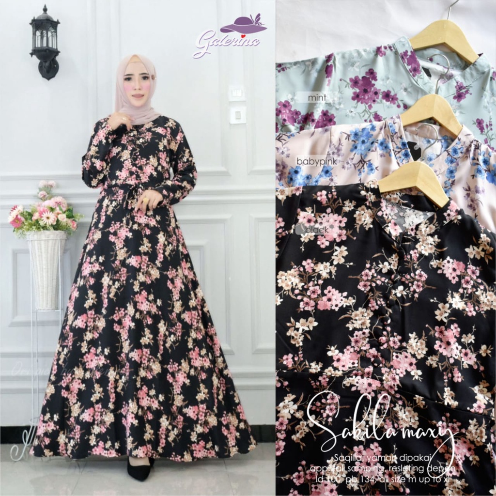 SAKILA MAXI DRESS. GAMIS MUSLIM. SAQILA NYAMAN DIPAKAI. BUSUI ALL SIZE