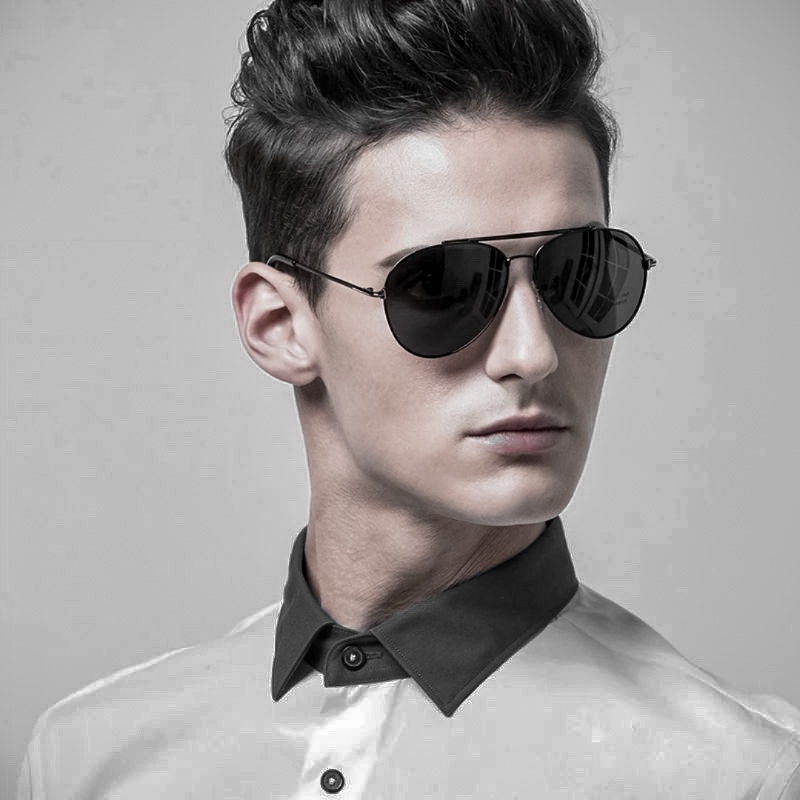 kacamata Pria Retro Police Sunglasses Pantai Hitam KKPRO-3