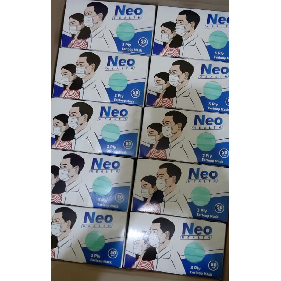 Masker Medis Neo Earloop 3ply isi 50 pcs Masker Kesehatan Murah
