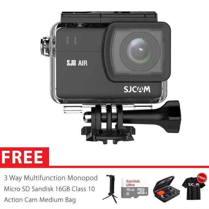 SJCAM SJ8 AIR Touchscreen Action Kamera 3 Way Super 16GB