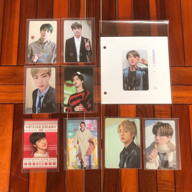 Pc photocard bts jin seokjin memories dvd bluray fanmeeting season greeting winpack 109 xmas