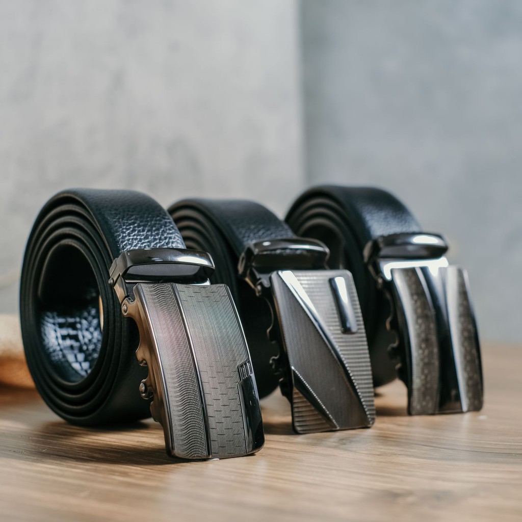 Ikat Pinggang / Gesper Pria Cowok Laki Kulit Asli Kepala Rel Import - Code : MCY 17