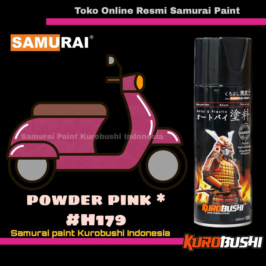 Samurai Paint POWDER PINK H179 Warna Merah Muda Honda Cat Semprot Aerosol Samurai