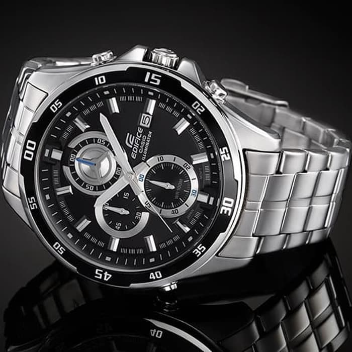 Jam Tangan Pria Casio Edifice EFR-547 D-1A Silver Black Original BM