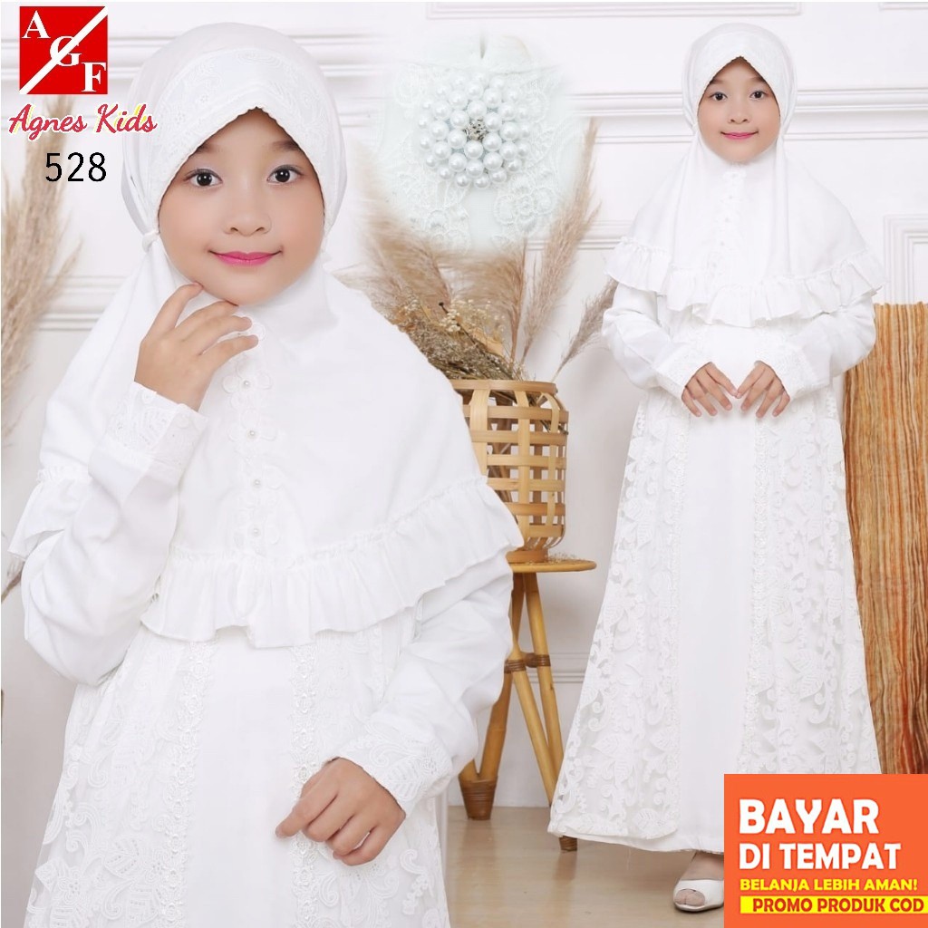 Agnes Gamis Putih Anak Perempuan Baju Busana Muslim Brukat Agnes Gamis Putih Anak Perempuan Baju Busana Muslim Brukat