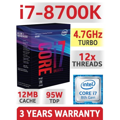 Intel® Core™ i7-8700K up to 4.70Ghz