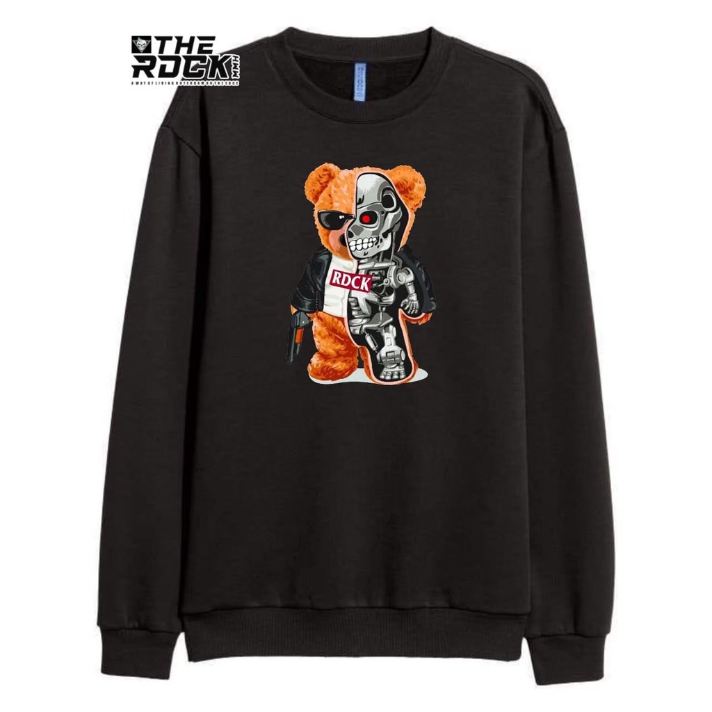 SWEATER CREWNECK PRIA DAN WANITA SIMPLE THE RIDDICK ORIGINAL / SWEATER CREWNECK GAMBAR PANDA TEBAL DAN LEMBUT