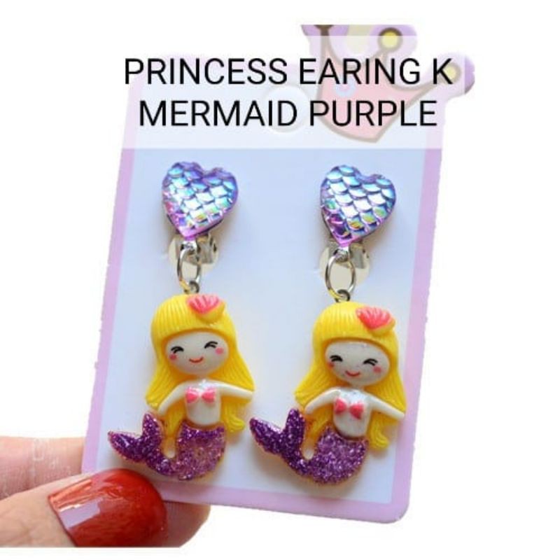 ANTING KOREA ANAK JEPIT MOTIF PRINCESS PRINCES CLAY GIWANG KAWAII LUCU IMPORT GIWANG AKSESORIS