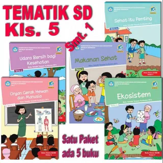 Buku Paket tematik kelas 5 SD semester 1 Tema 1-5