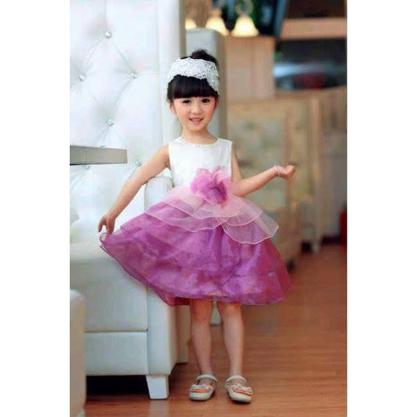 DRESS MISS WHITE PURPLE / FASHION GIRL