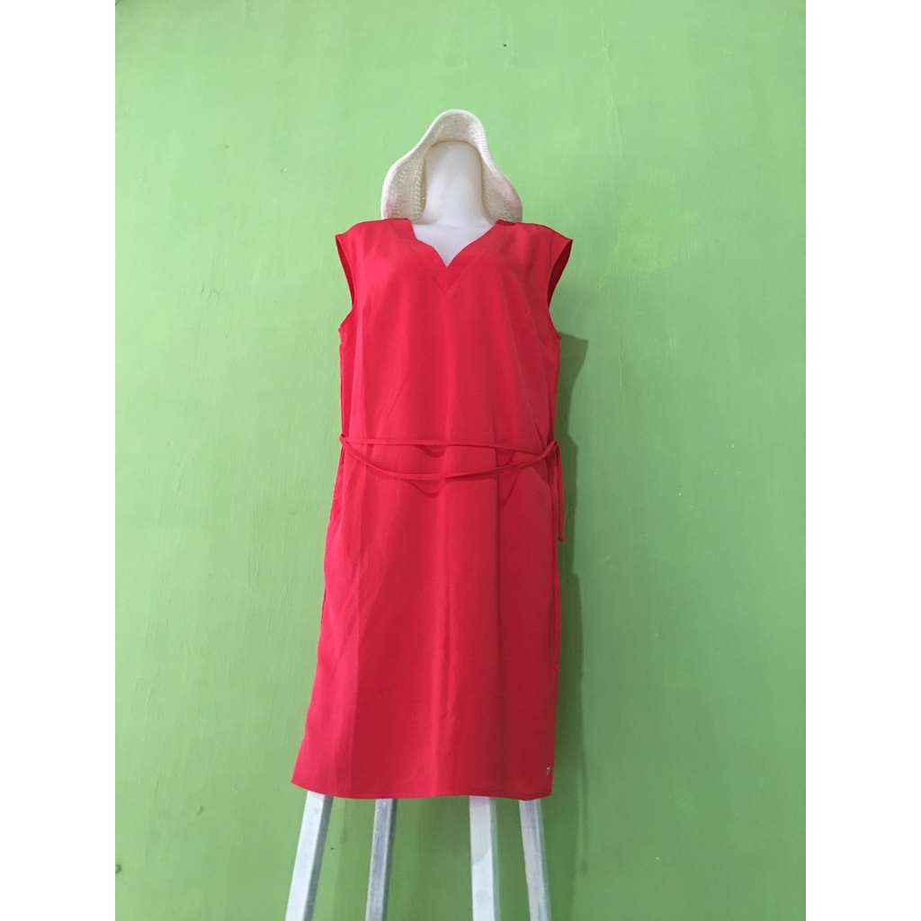S.Oliver Tomato Red Belted Dress - Size 38