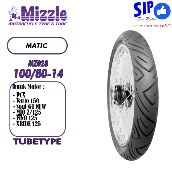 Ban motor matic tubetype Mizzle MZ028 100 80 14 beat vario