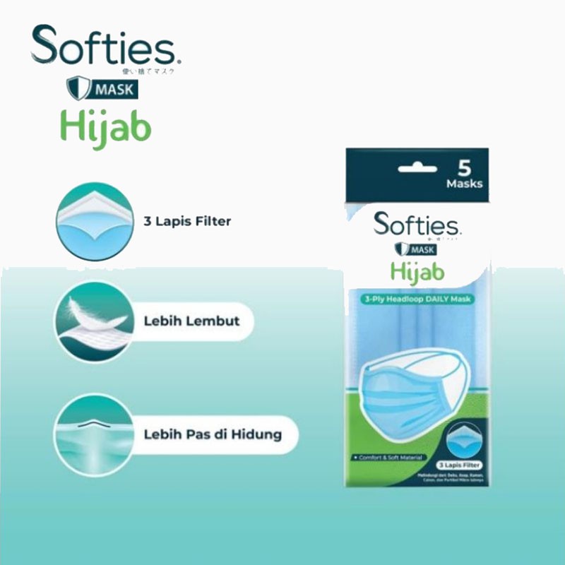 Softies Daily Mask Hijab 3 Ply 5's