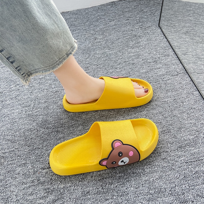 [MONA] Sandal Wanita Slip On Karet Cute Bear Hangout Outdoor Rumahan Lucu Anti Licin Import - 266