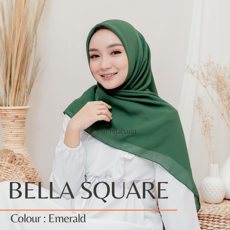 Bella square hijab segiempat polos anti letoy - Hijab murah - Jilbab harian polos