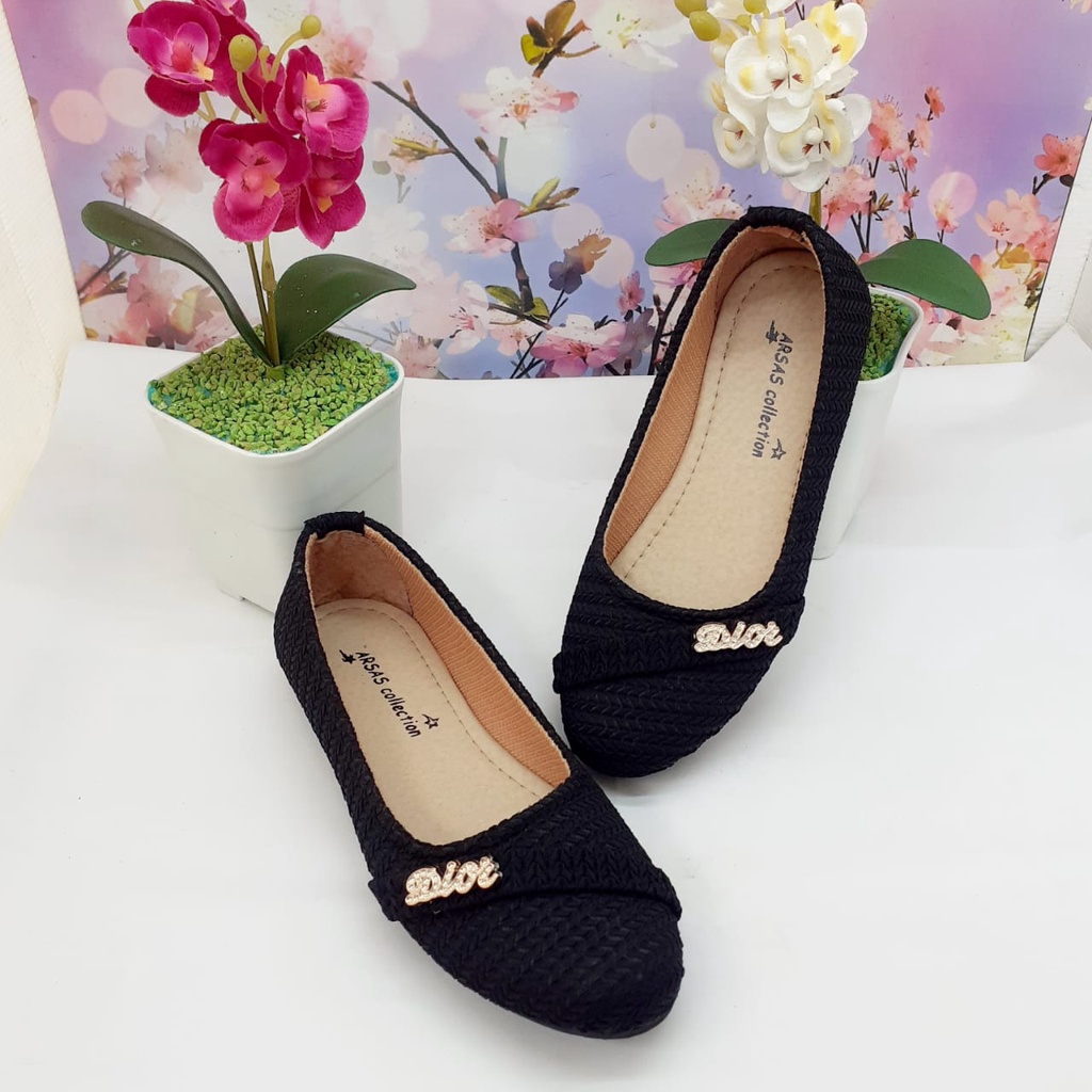 Sepatu flats anak perempuan girl shoes Sunny warna Black - Sepatu Anak perempuan terbaru 2022