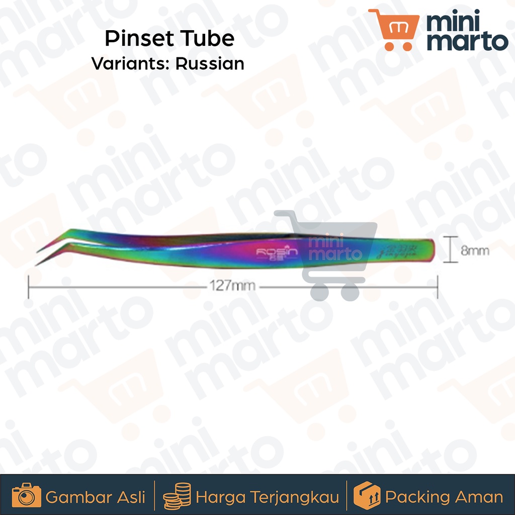 Pinset Tube / Tweezer / Vetus in Tube / Russian / Lurus / Bengkok - Minimarto