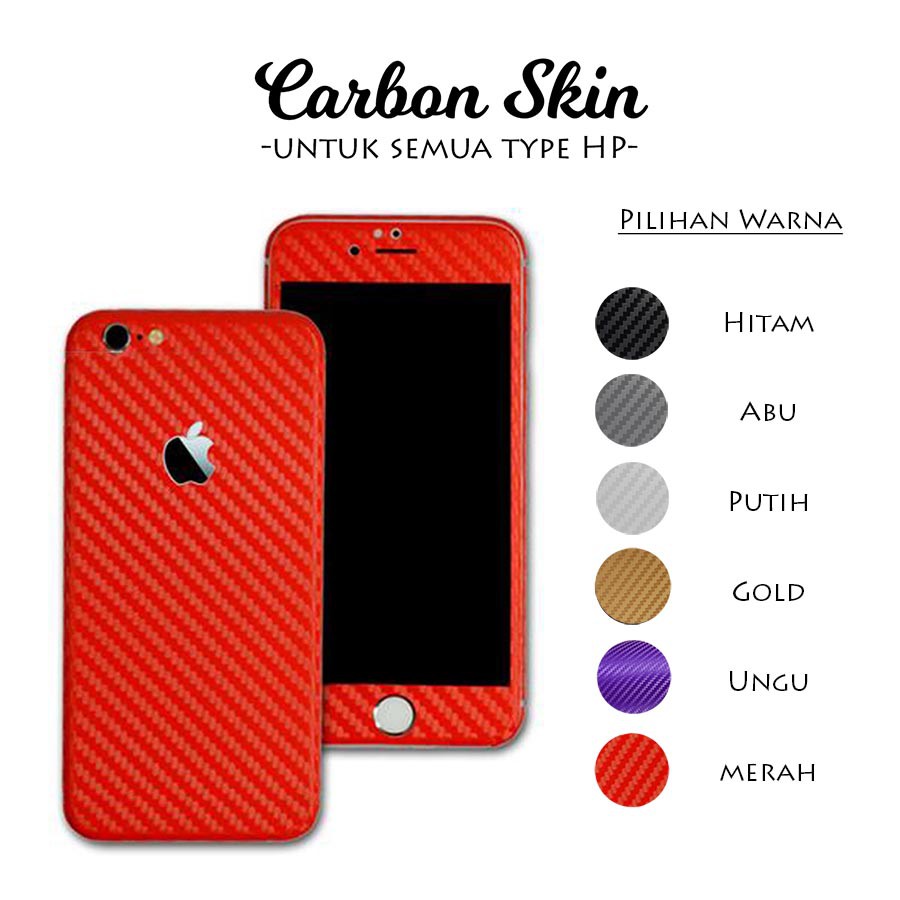 Full body Carbon Skin - Karbon Skin - Garskin Carbon untuk semua type HP