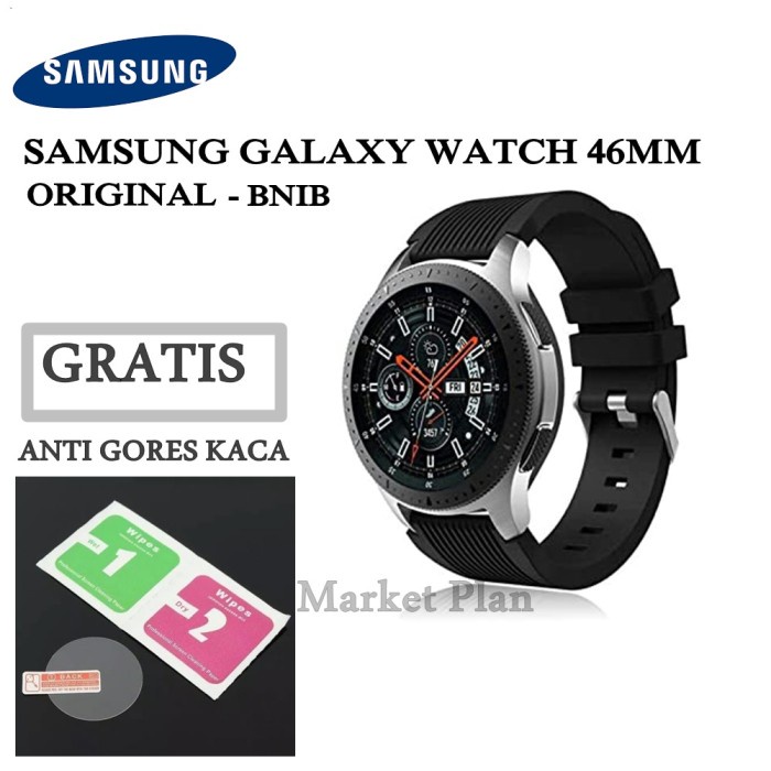 ✔️BISA COD✔️ samsung galaxy watch 46mm | jam tangan pria original | silver - Hitam