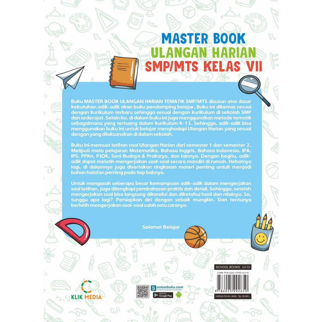 Beli Sekarang Master Book Ulangan Harian Kelas 7 Smp Mts