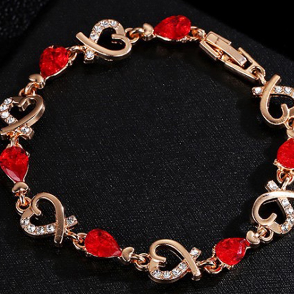 Hu Hu Hu Hu Hu Alat Bantu Pasang Kacamata♡ Gelang Rantai Bentuk Hati Aksen Berlian Imitasi Warna-Warni Bahan Zinc Alloy Untuk Wanita