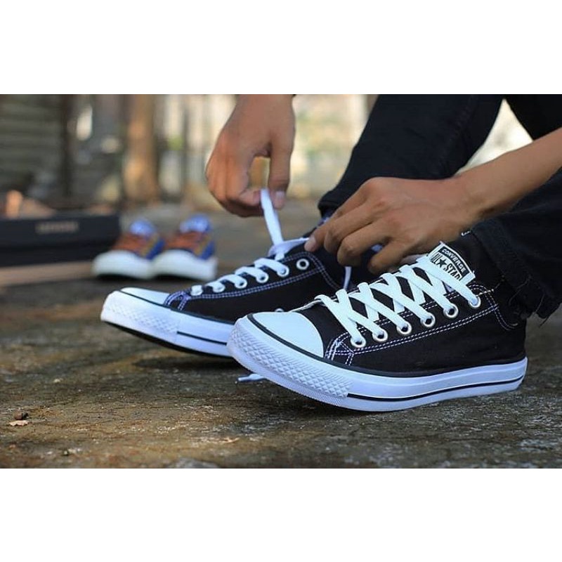 SEPATU CONVERSE IMPORT VIETNAM ALL STAR HITAM PUTIH BLACK WHITE SEKOLAH KERJA KULIAH PRIA WANITA CEWEK COWOK KADO HADIAH BERKUALITAS TERJANGKAU AWET