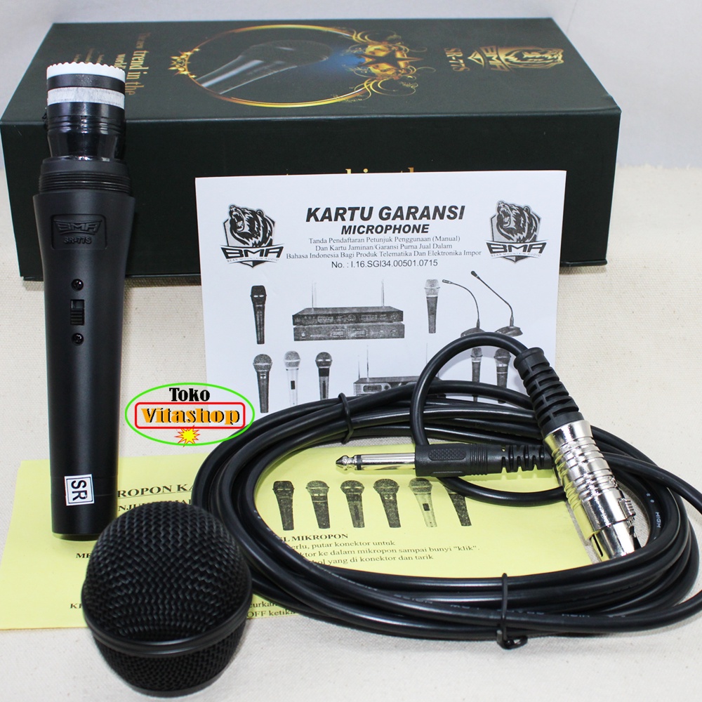 Microphone Kabel BMA SR-77S Mic Vocal Bass Original / Mikrofon Karaoke