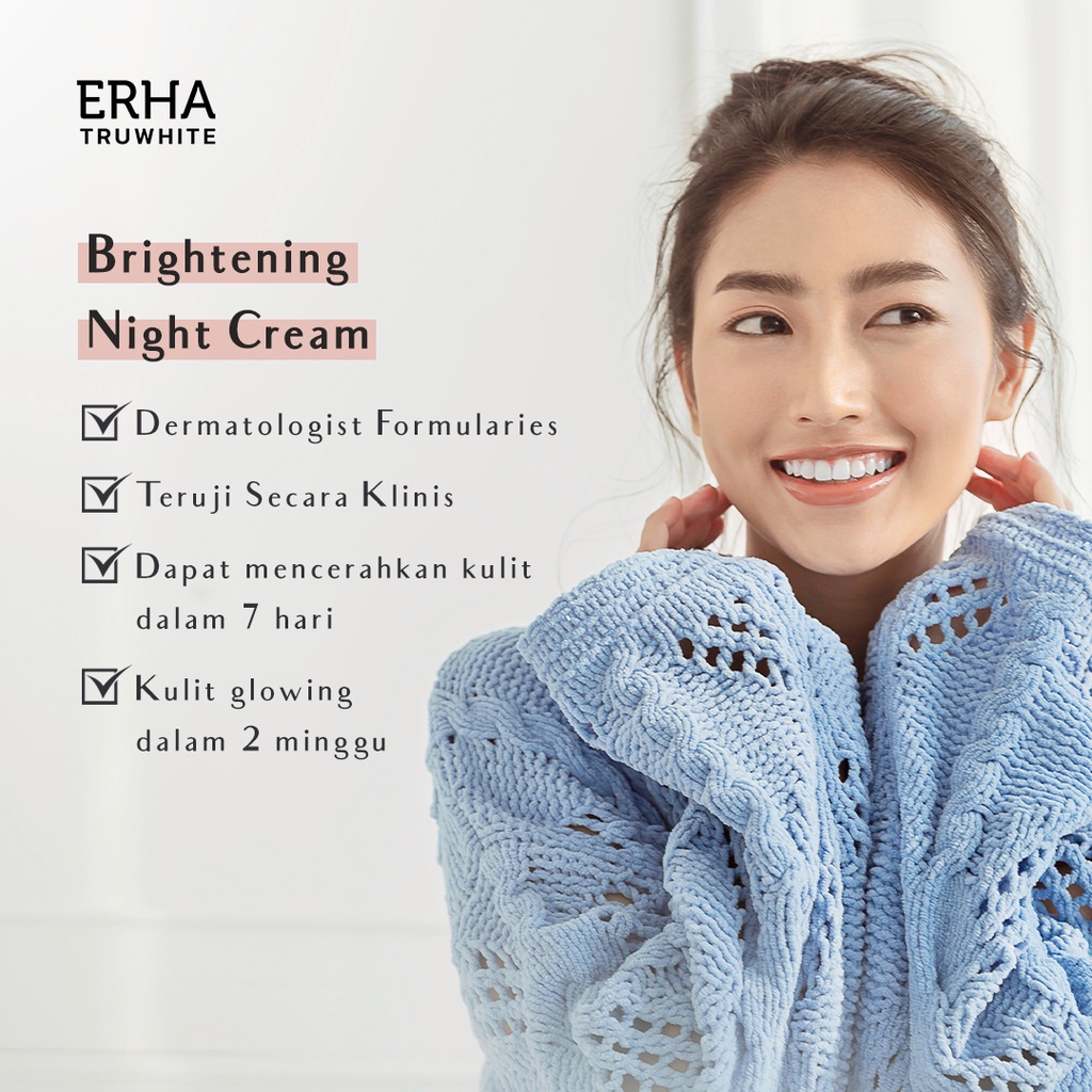 ERHA Paket Pemutih Wajah &amp; Leher - Truwhite Brightening Day Night Neck Cream Niacinamide