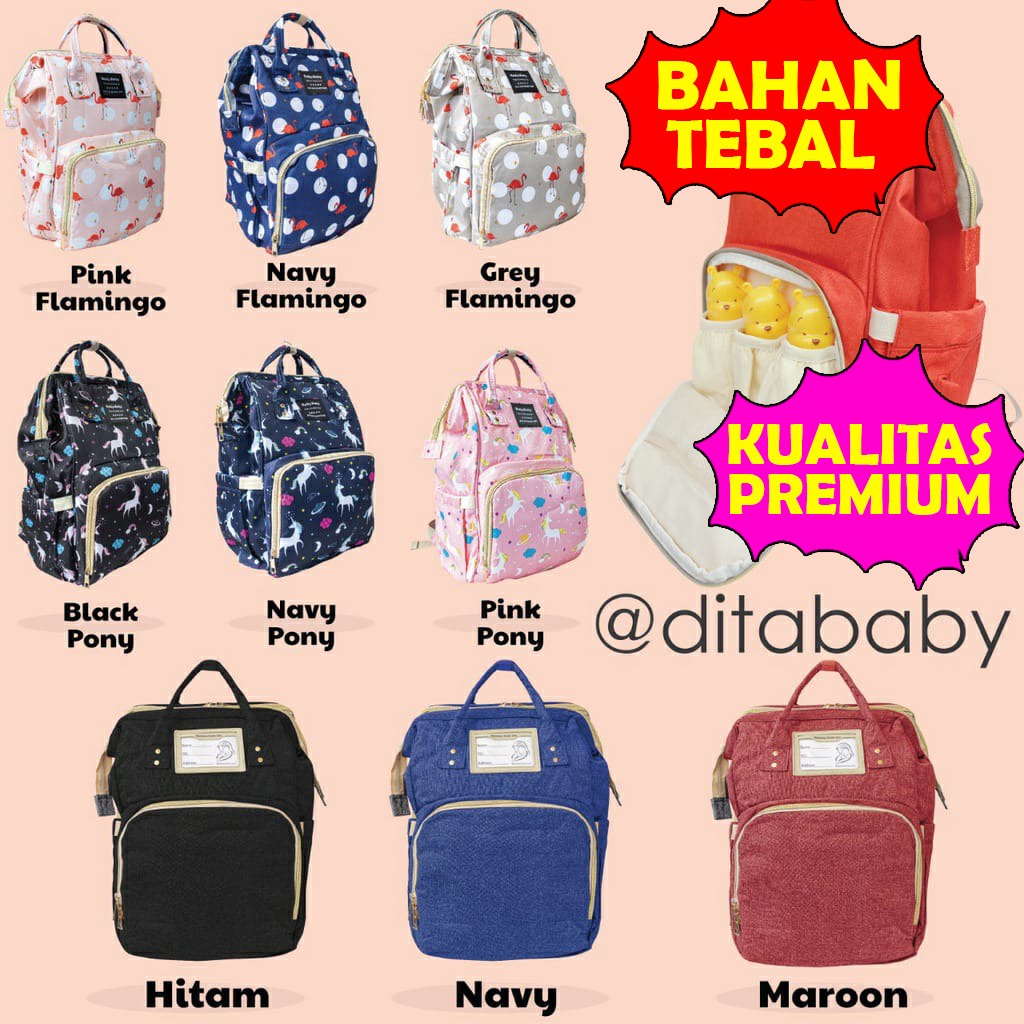 TAS BAYI MULTIFUNGSI diaper bag POLOS TAS RANSEL DIAPERS Tas Kasur Bayi Diaper Bag Multifungsi Anell