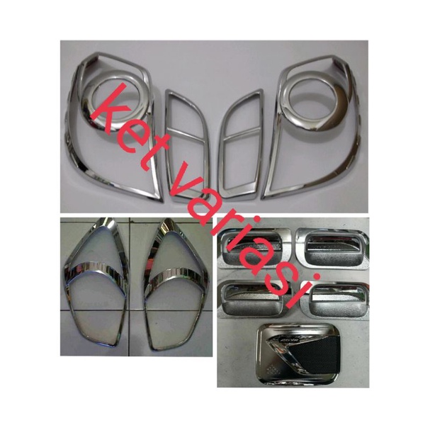 paket lengkap Agya Ayla lama 2012-2016 garnish depan belakang outer handle tank cover Sporty Chrome