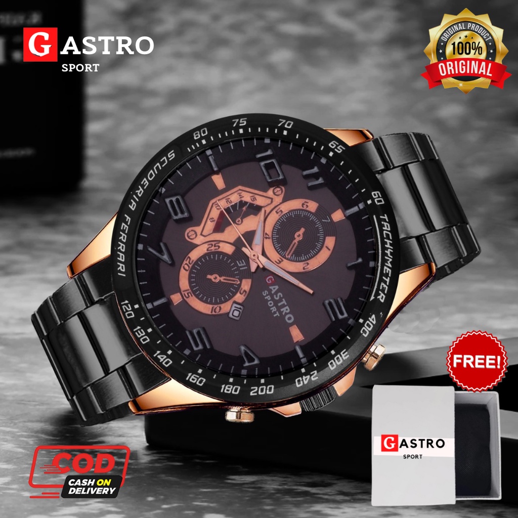 Jam Tangan Sport Pria Gastro Sport Stainless Anti Air Kekinian Terbaru