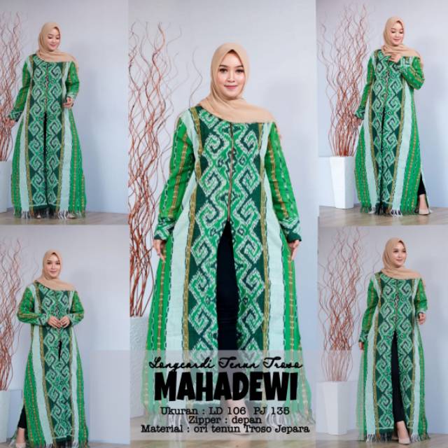 Longcardi gamis tenun Troso Ori baju wanita